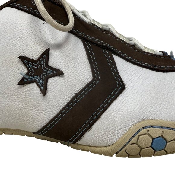 Converse‎ Womens All Star Brown White Leather Lace Up Sneakers 5W445 Size 10 - Picture 8 of 13